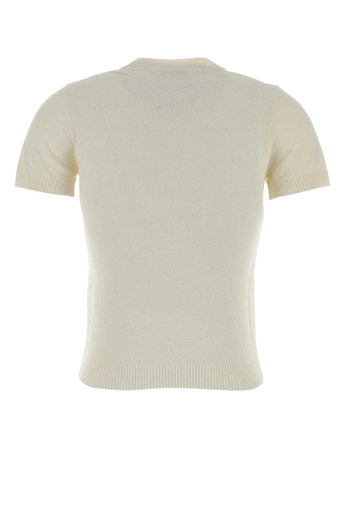 Ivory Cotton Blend T-Shirt Lereveensolielle Exterior: Nylon