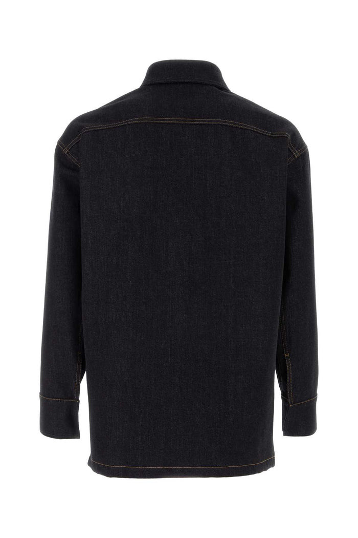 Denim Jacket Indigo Greggio Exterior: Cotton Giubbini