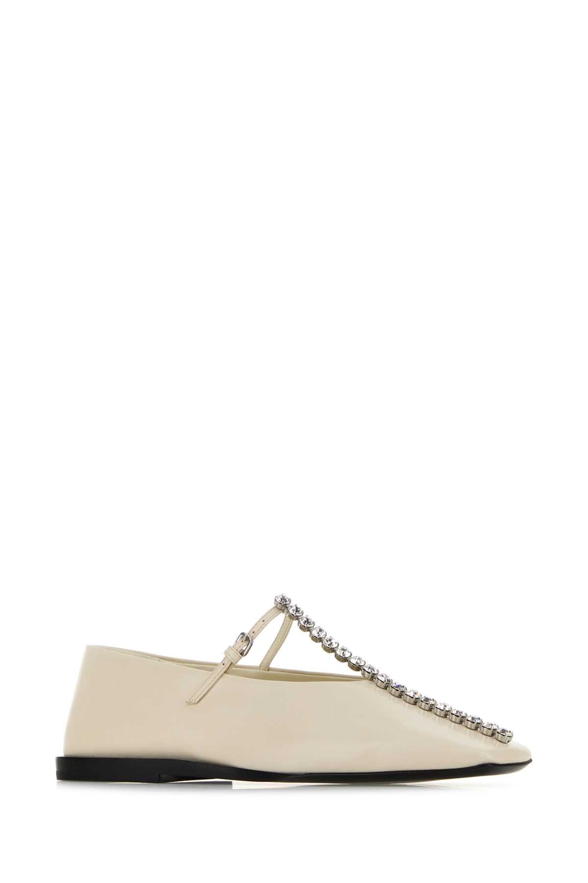 Ivory Leather Ballerinas Eggshell Ballerine
