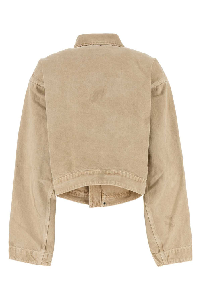 Beige Denim Jacket Exterior: Cotton Giubbini