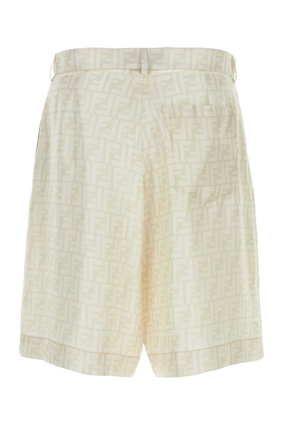 Embroidered Silk Bermuda Shorts Naturalenaturale Exterior: Lining: Cupro