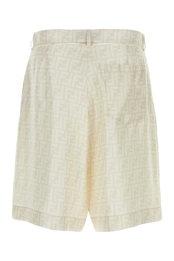 Embroidered Silk Bermuda Shorts Naturalenaturale Exterior: Lining: Cupro