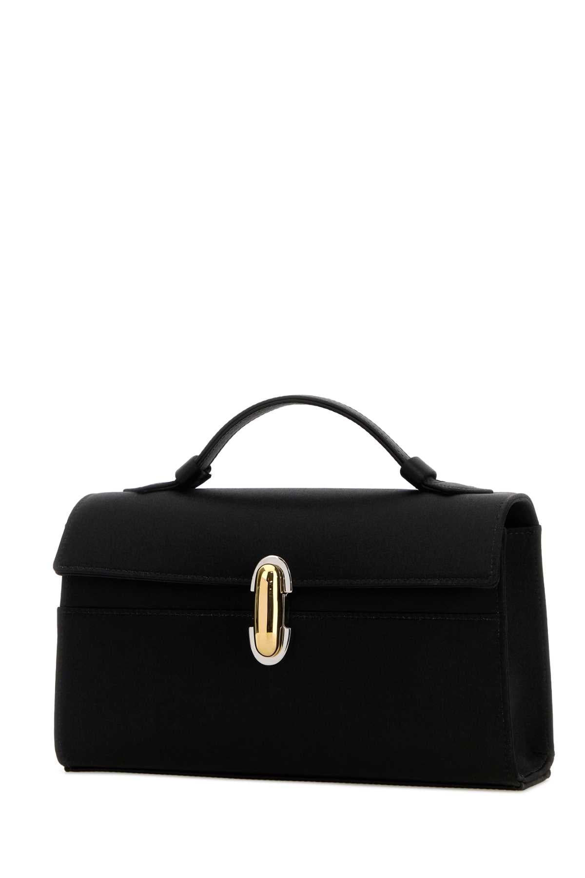 Black Satin Symmetry Handbag Borse A Mano
