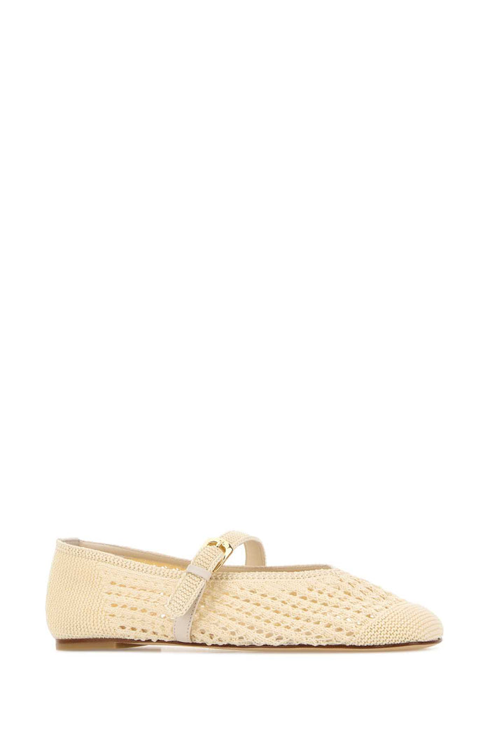 Ivory Crochet Leora Ballerinas Chalk Ballerine