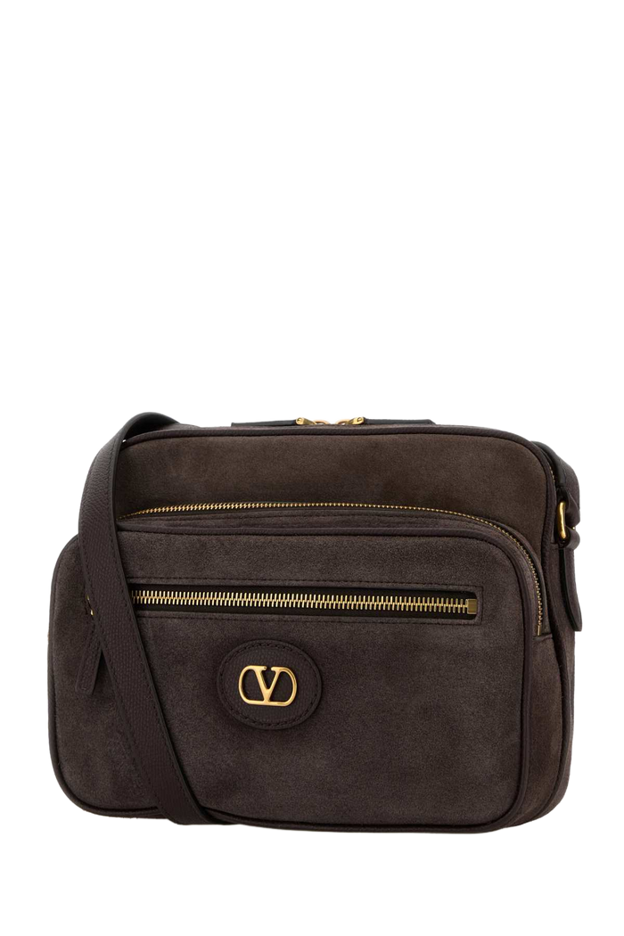 Dark Brown Suede Antibes Crossbody Bag Testadimorooakbrown Cowhide - Bos Taurus Borse A Tracolla