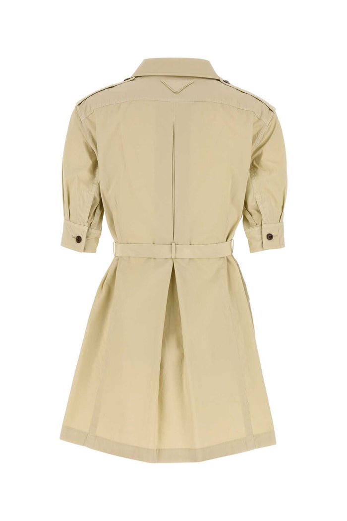 Beige Poplin Shirt Dress Naturale Abiti