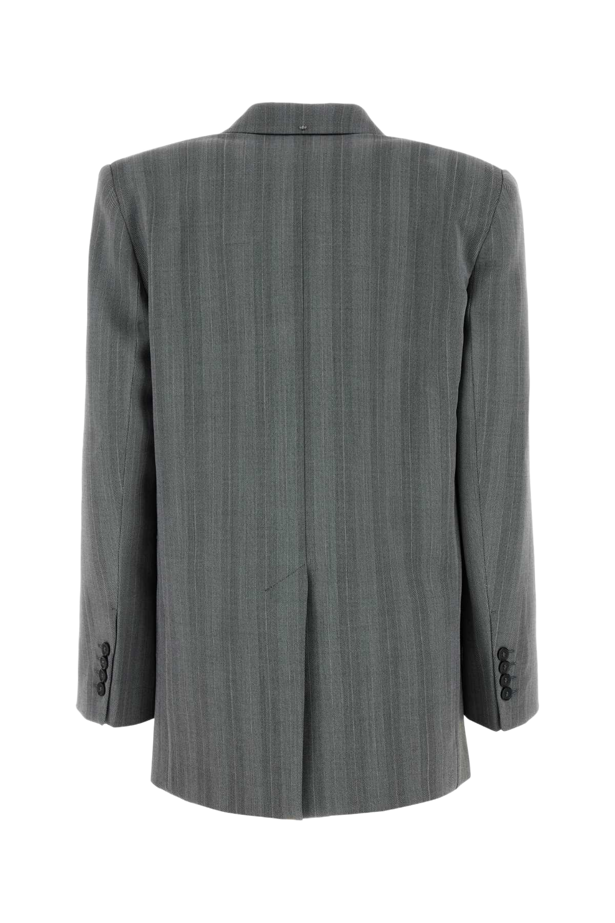Embroidered Stretch Wool Blend Merlot Blazer Grigio Chiaro Giacche E Gilet