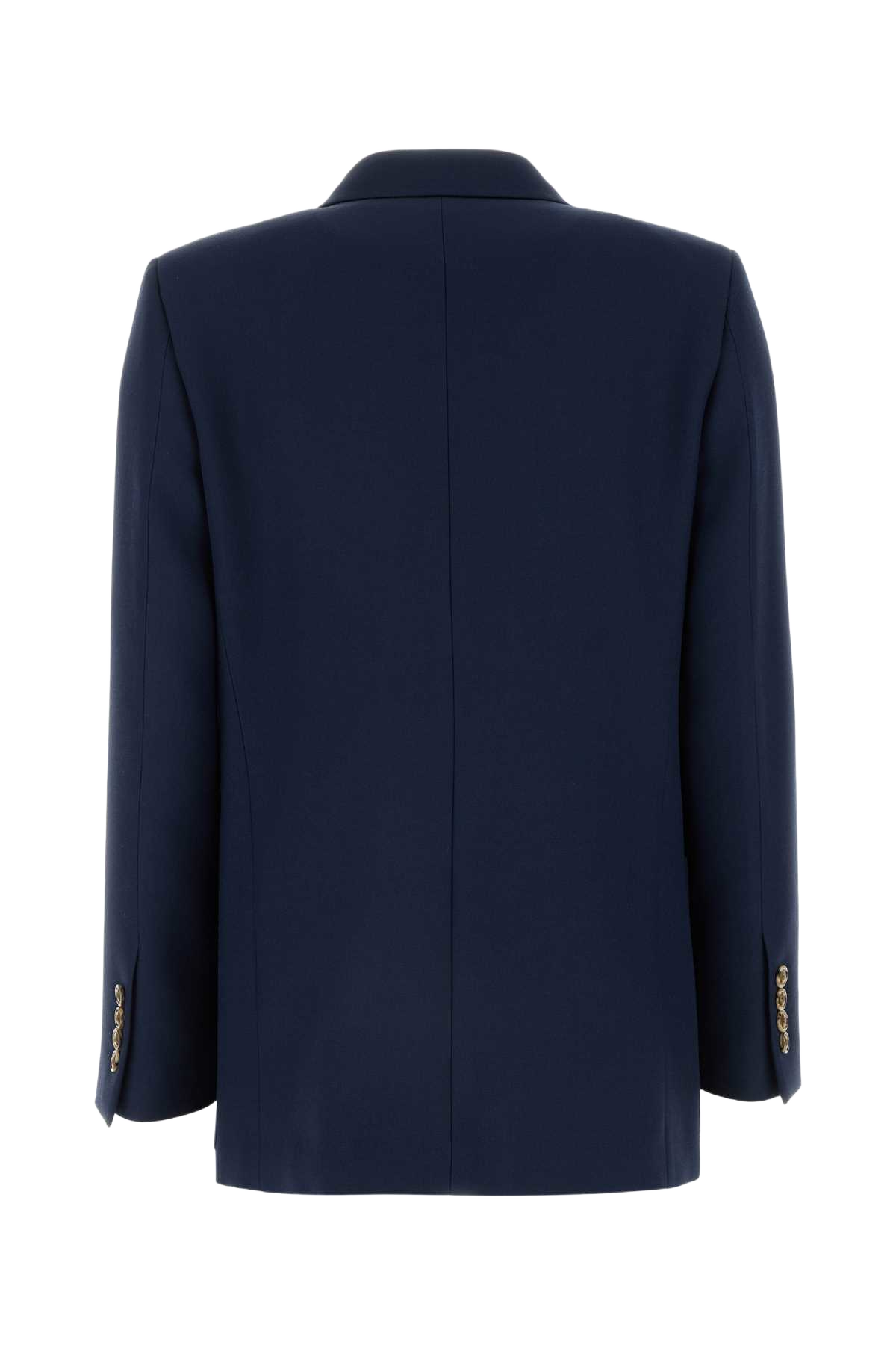 Navy Blue Wool Blazer Indaco Giacche E Gilet