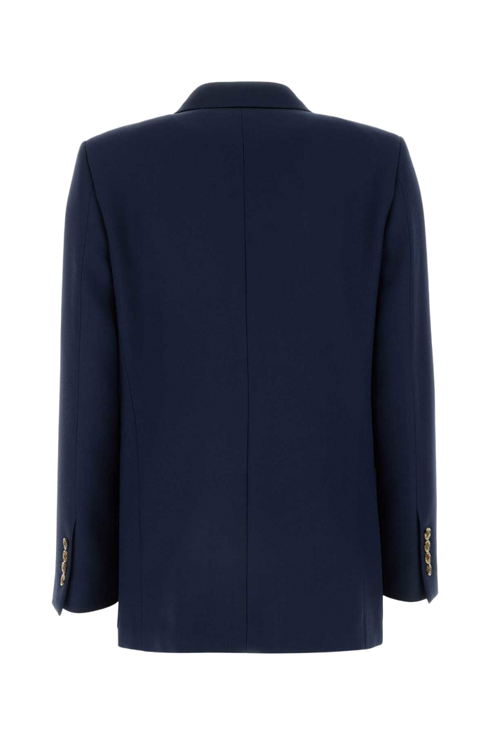 Navy Blue Wool Blazer Indaco Giacche E Gilet