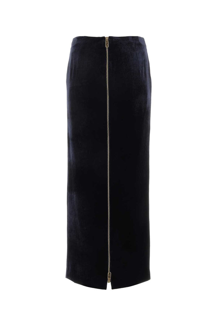 Midnight Blue Velvet Skirt Darknavy Gonne