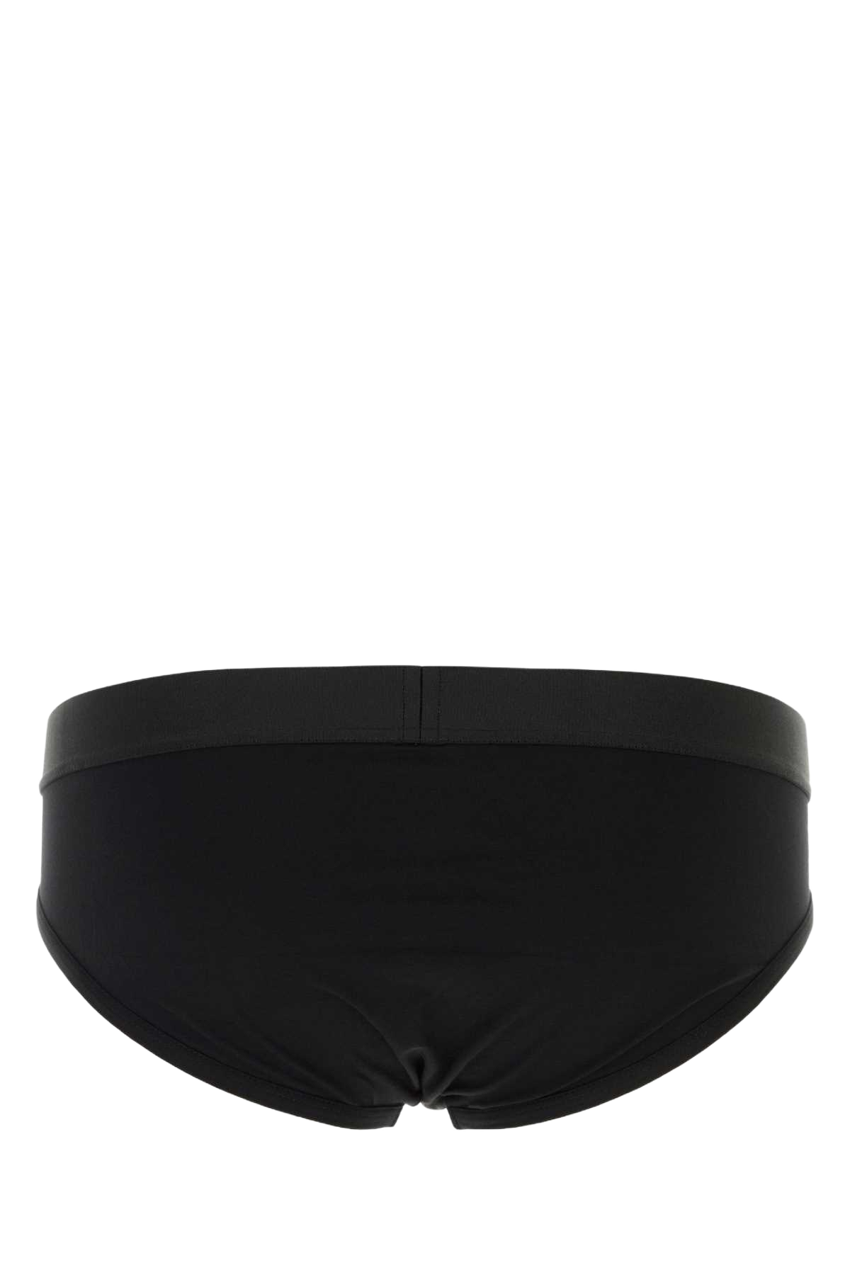 Black Stretch Cotton Brief Exterior: Elastane Costumi Da Bagno