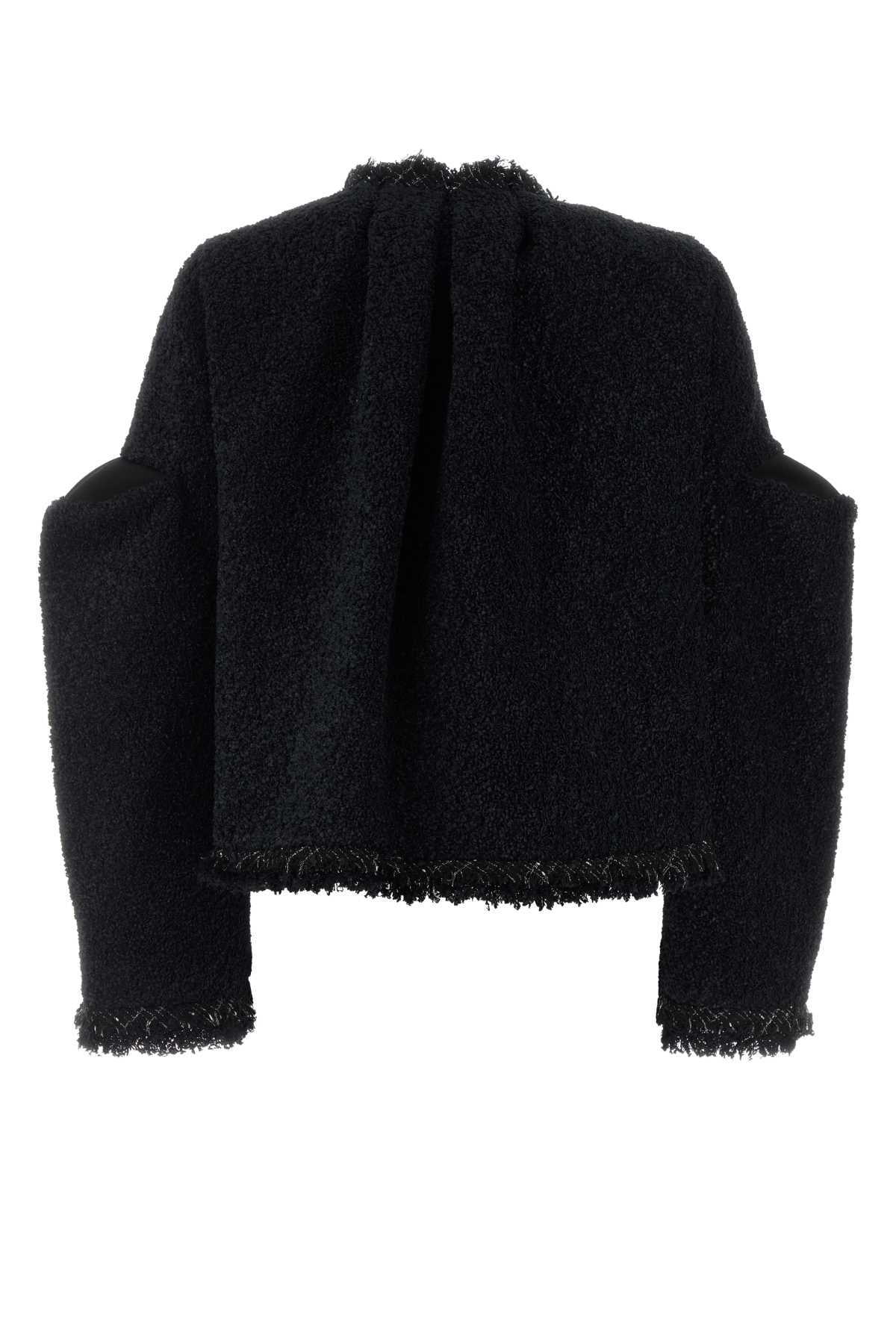 Black Nylon Cotton Giacche E Gilet