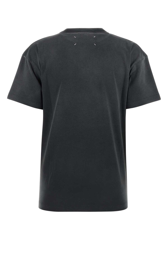 Charcoal Cotton T-Shirt Washedblack Tessuto Primario: Cotone