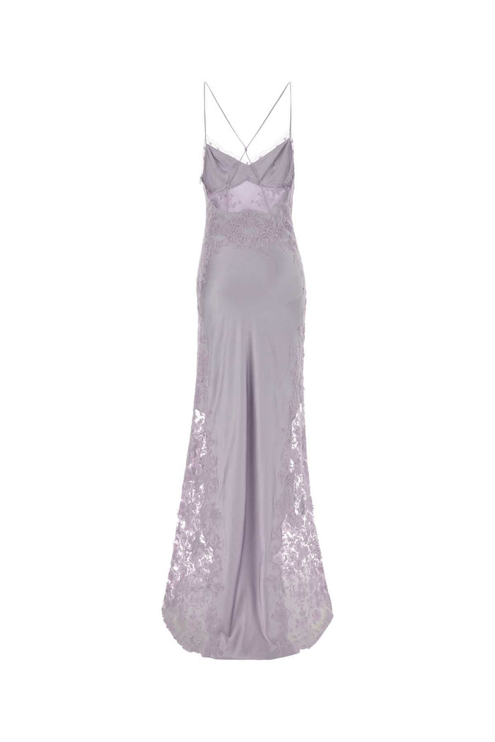Lilac Satin Long Dress Lilla Vi Ea Abiti