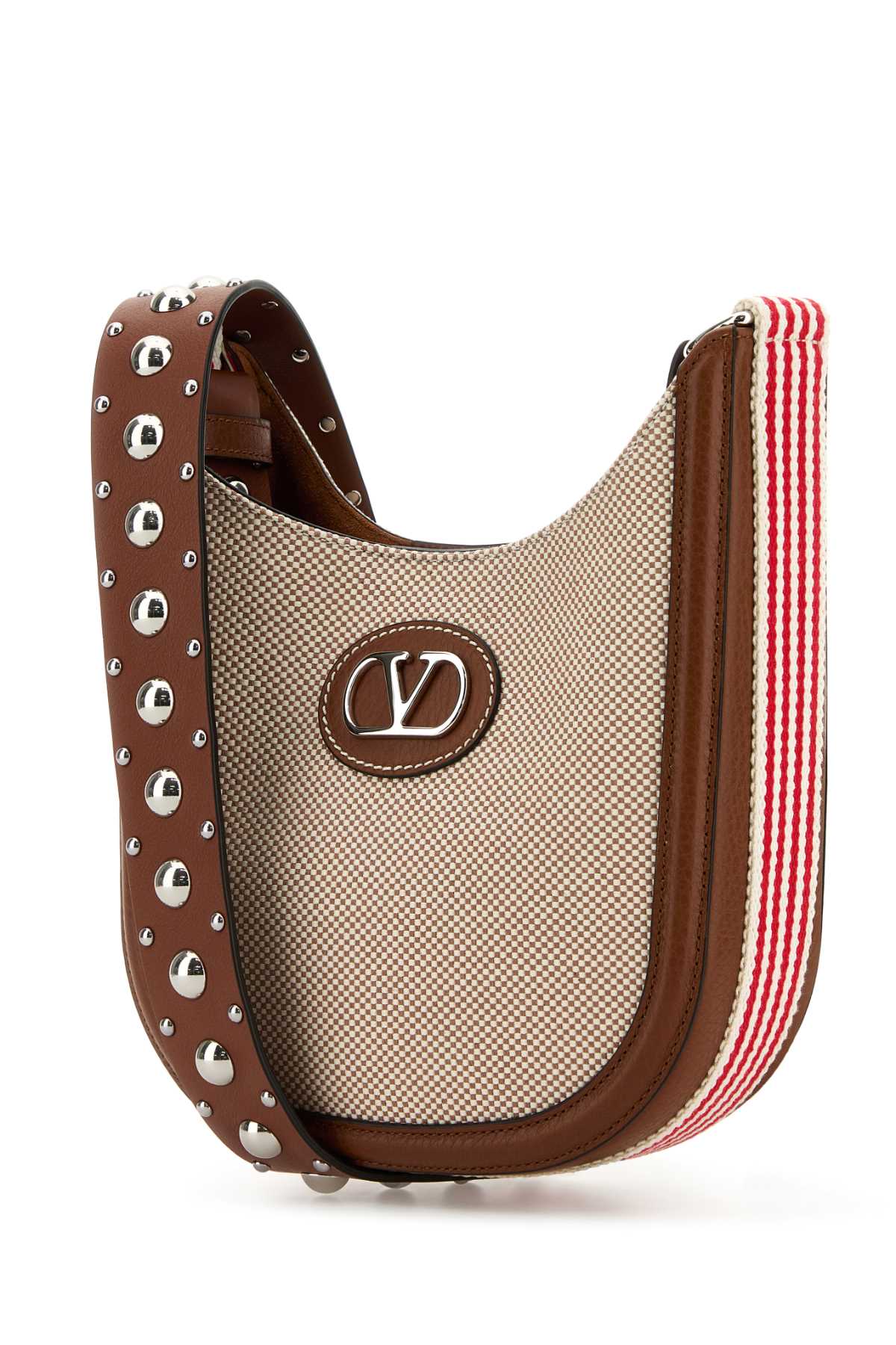 Two-Tone Canvas Vlogo Signature Crossbody Bag Nattobaccoselleriabiarossodcaramel Borse A Tracolla