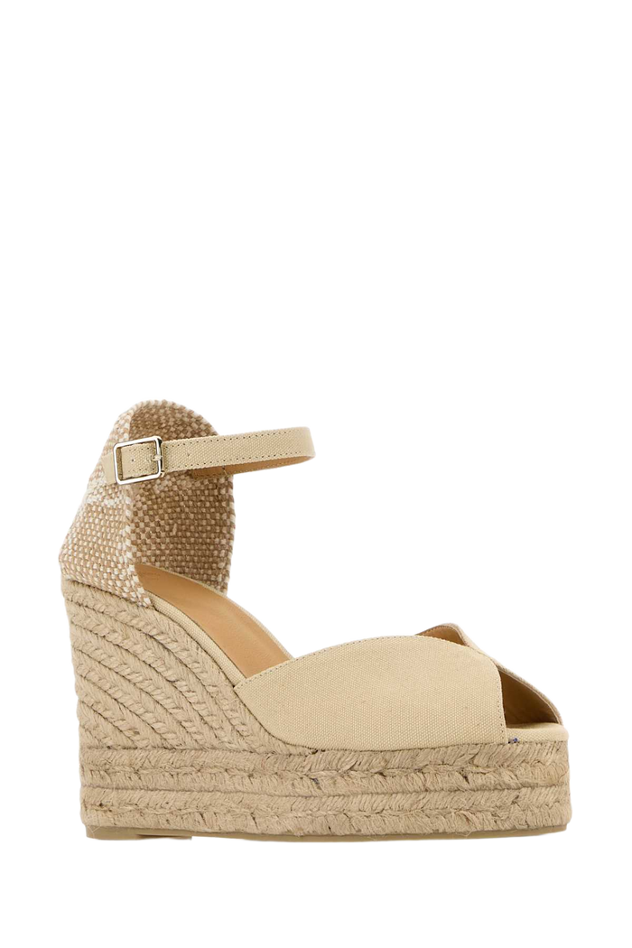 Sand Canvas Bianca Wedges Ivory Espadrillas