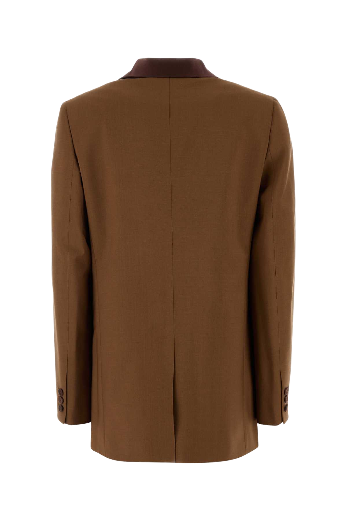 Caramel Wool Blend Blazer Tobacco-25 Giacche E Gilet