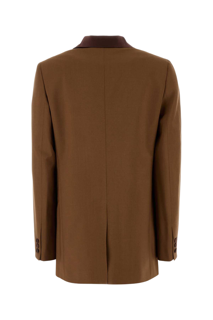 Caramel Wool Blend Blazer Tobacco-25 Giacche E Gilet