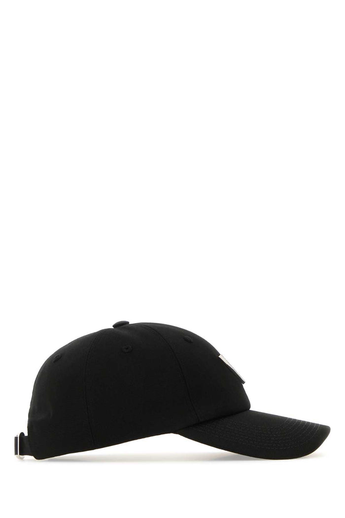 Black Stretch Cotton Baseball Cap Nerostrass Cappelli E Fasce Per Capelli