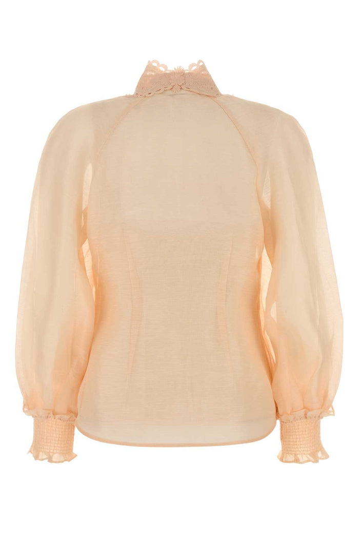 Peach Linen Silk Camicie