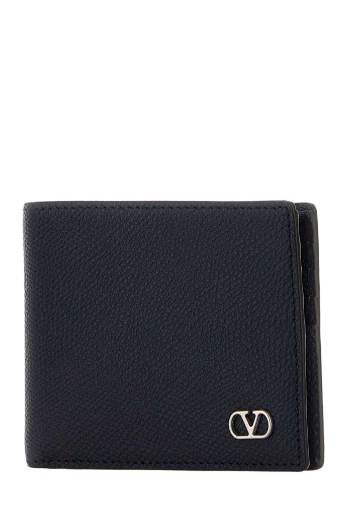 Midnight Blue Leather Vlogo Signature Wallet Marine Calf - Bos Taurus Portafogli