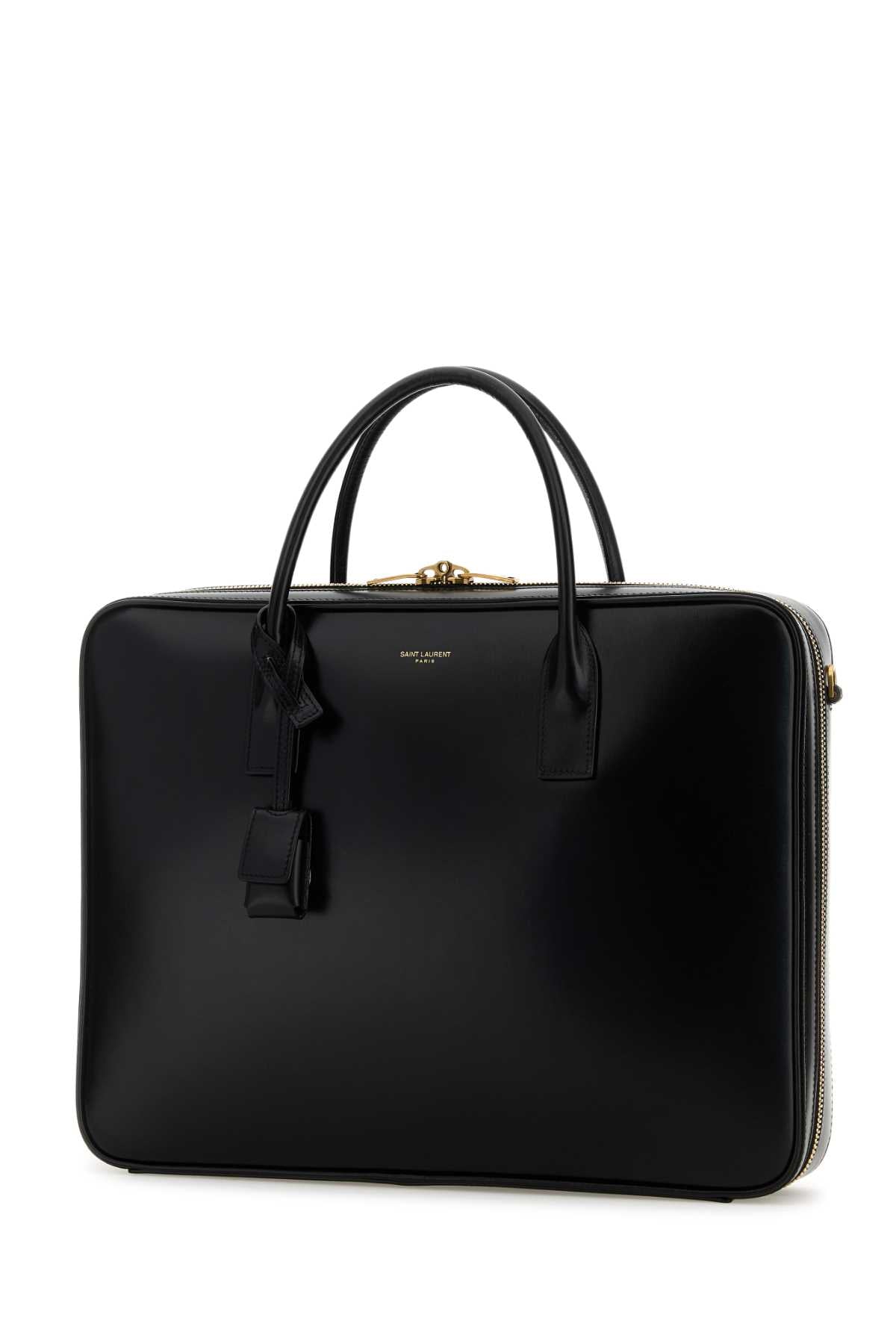 Black Leather Large Sac De Jour Handbag Nero Borse A Mano