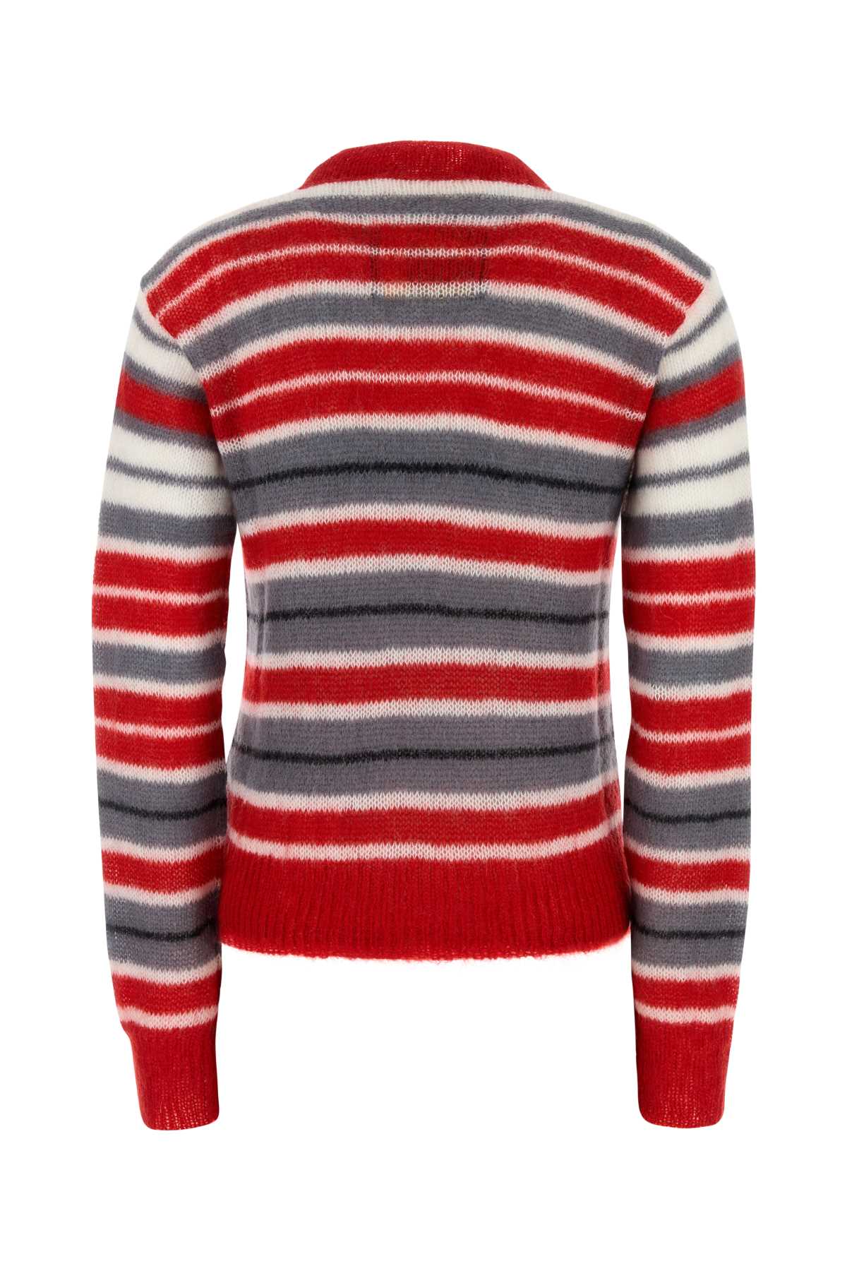 Embroidered Mohair Blend Sweater Neutralgrey Exterior: Nylon Wool Maglieria