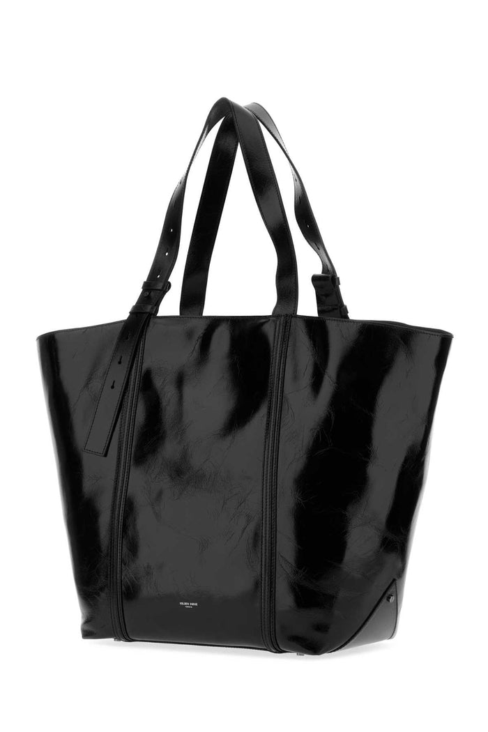 Black Leather 24.7 Shopping Bag Cow Borse A Mano