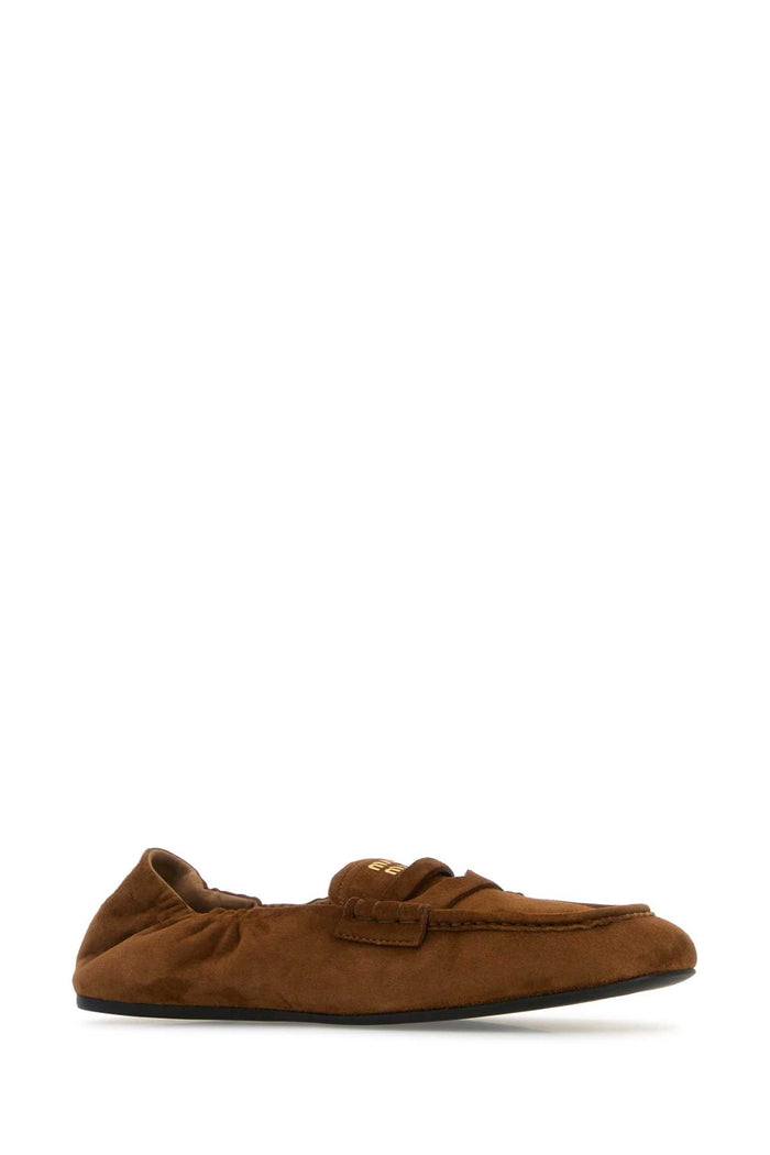 Brown Suede Leather Loafers Rovere Agnello Mocassini