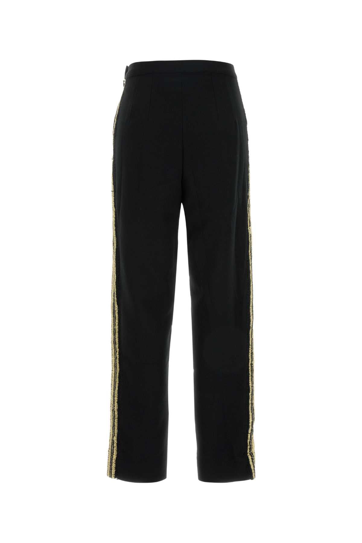 Black Crepe Pant Blackcream Exterior: Polyester Pantaloni