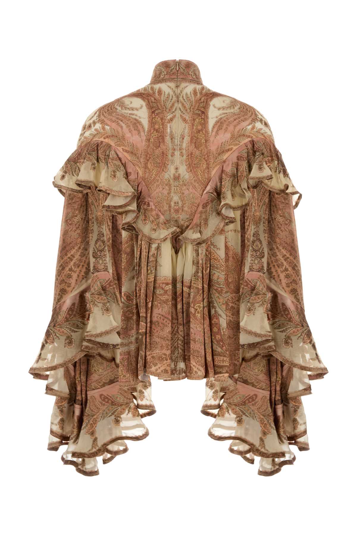 Printed Satin Hypnotic Blouse Creampaisley Exterior: Viscose Silk Maglie
