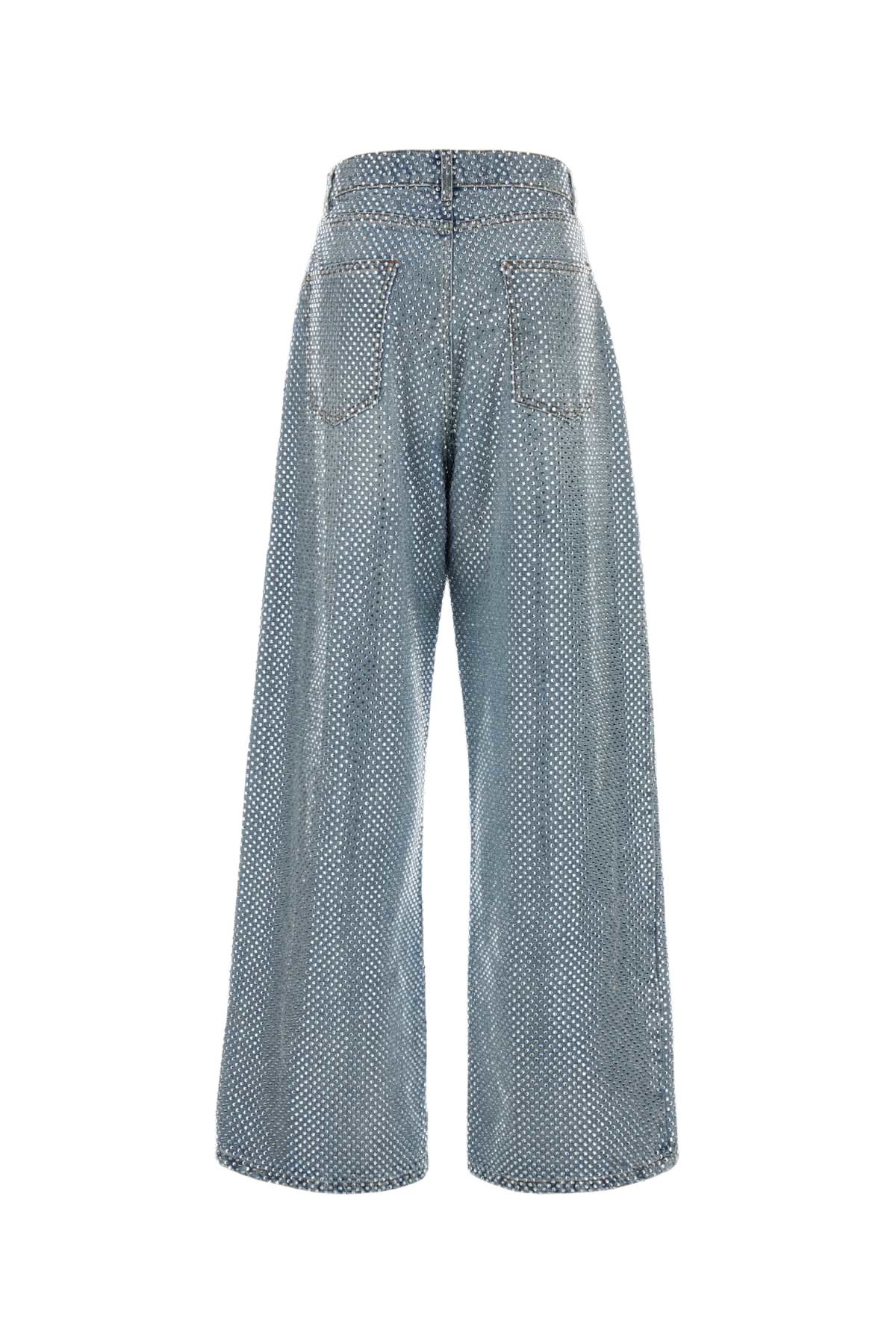 Embellished Denim Jeans Lightblue Exterior: Cotton Pantaloni