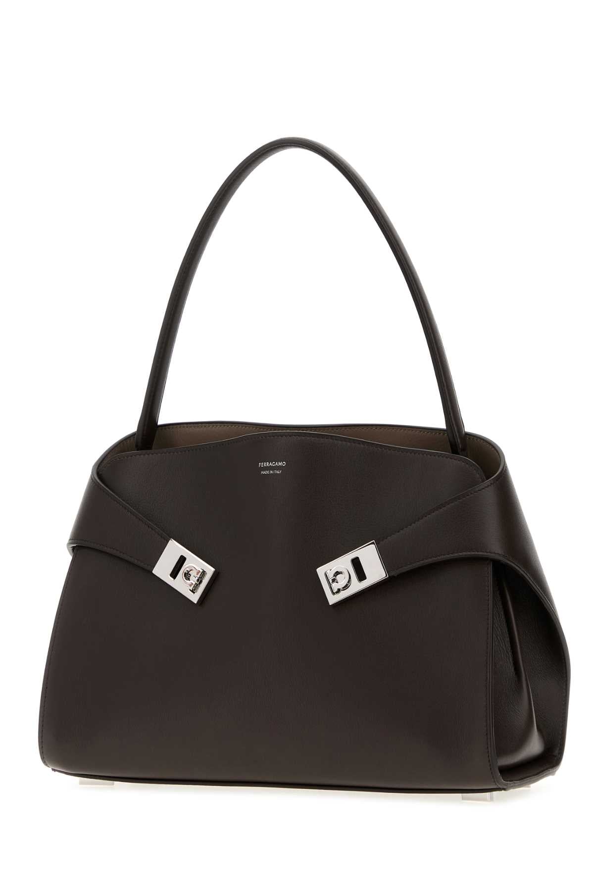 Dark Brown Leather Medium Hug Soft Shoulder Bag Testadimorowarmtaupewarmtaupe Borse A Mano