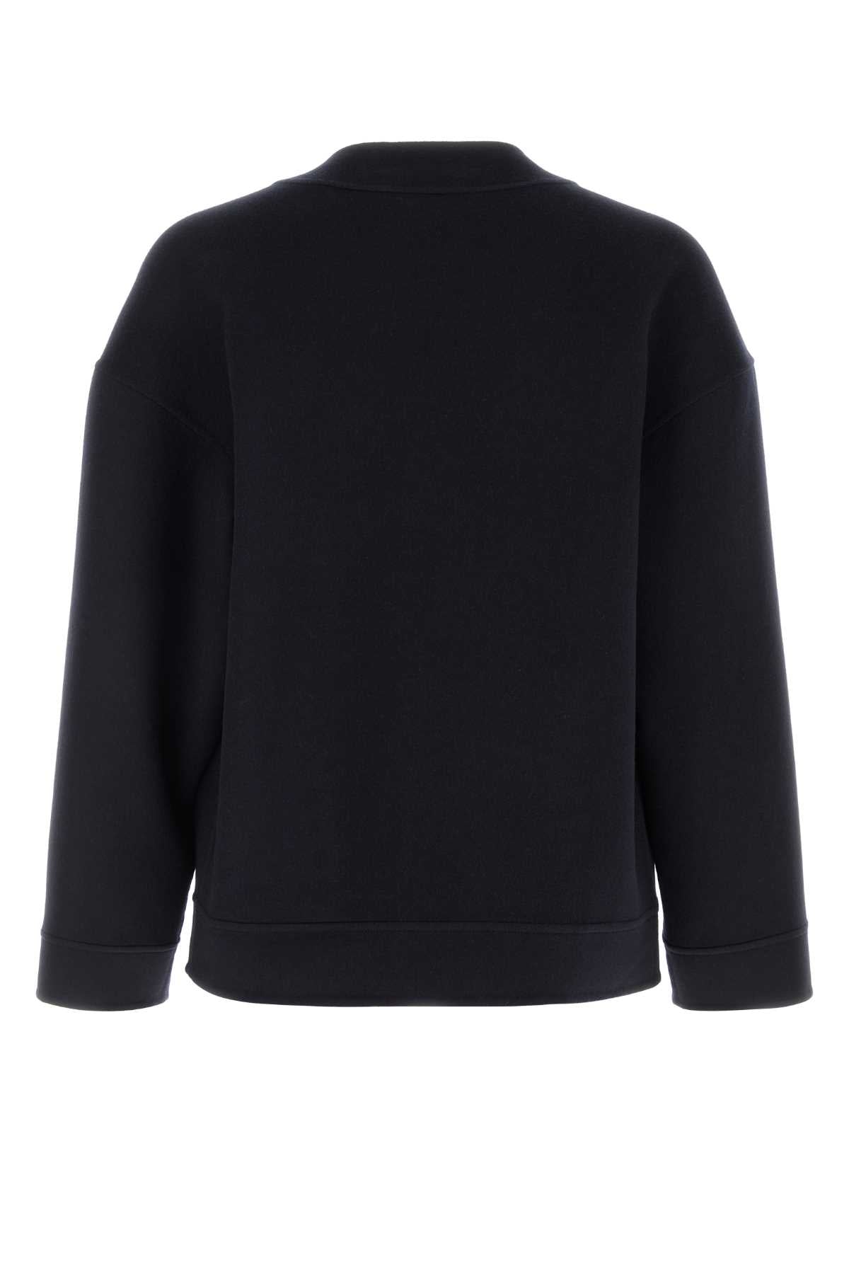Dark Blue Wool Blend Cardigan Navygrey Exterior: Cashmere Maglie