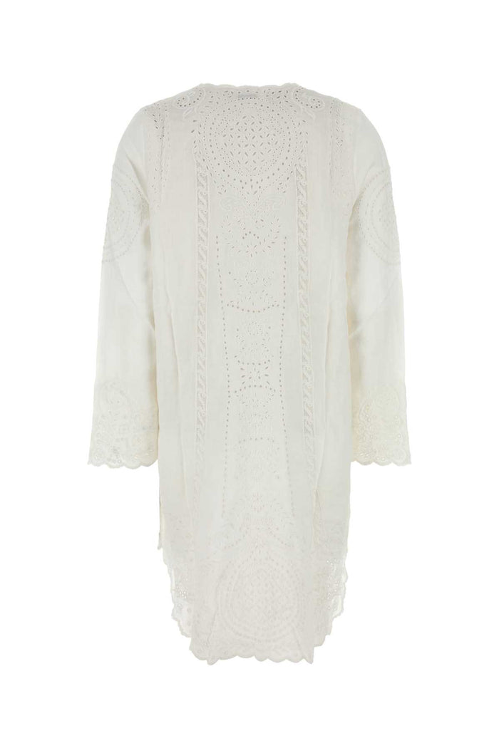 White Linen Belvoir Blouse Exterior: Maglie