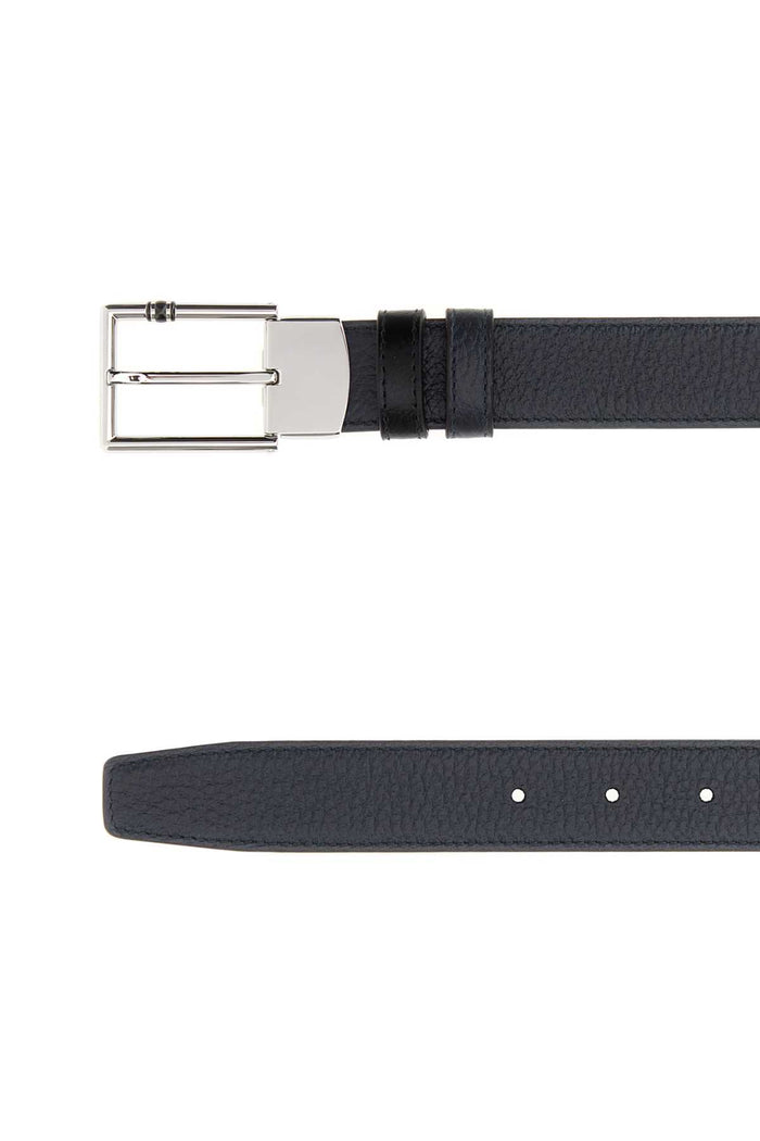 Midnight Blue Leather Reversible Belt 000 Cinture