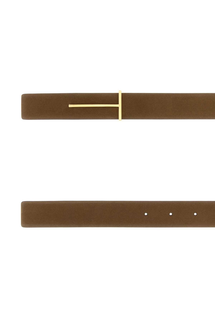 Brown Suede Reversible Belt Olivebrown Cinture