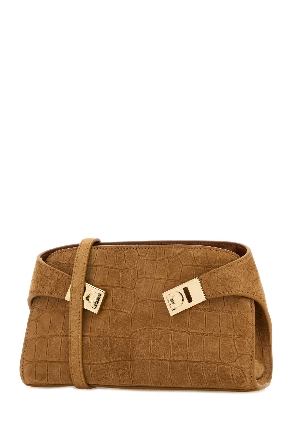 Camel Suede Mini Hug Crossbody Bag Naturalenaturalerstnaturale Borse A Mano