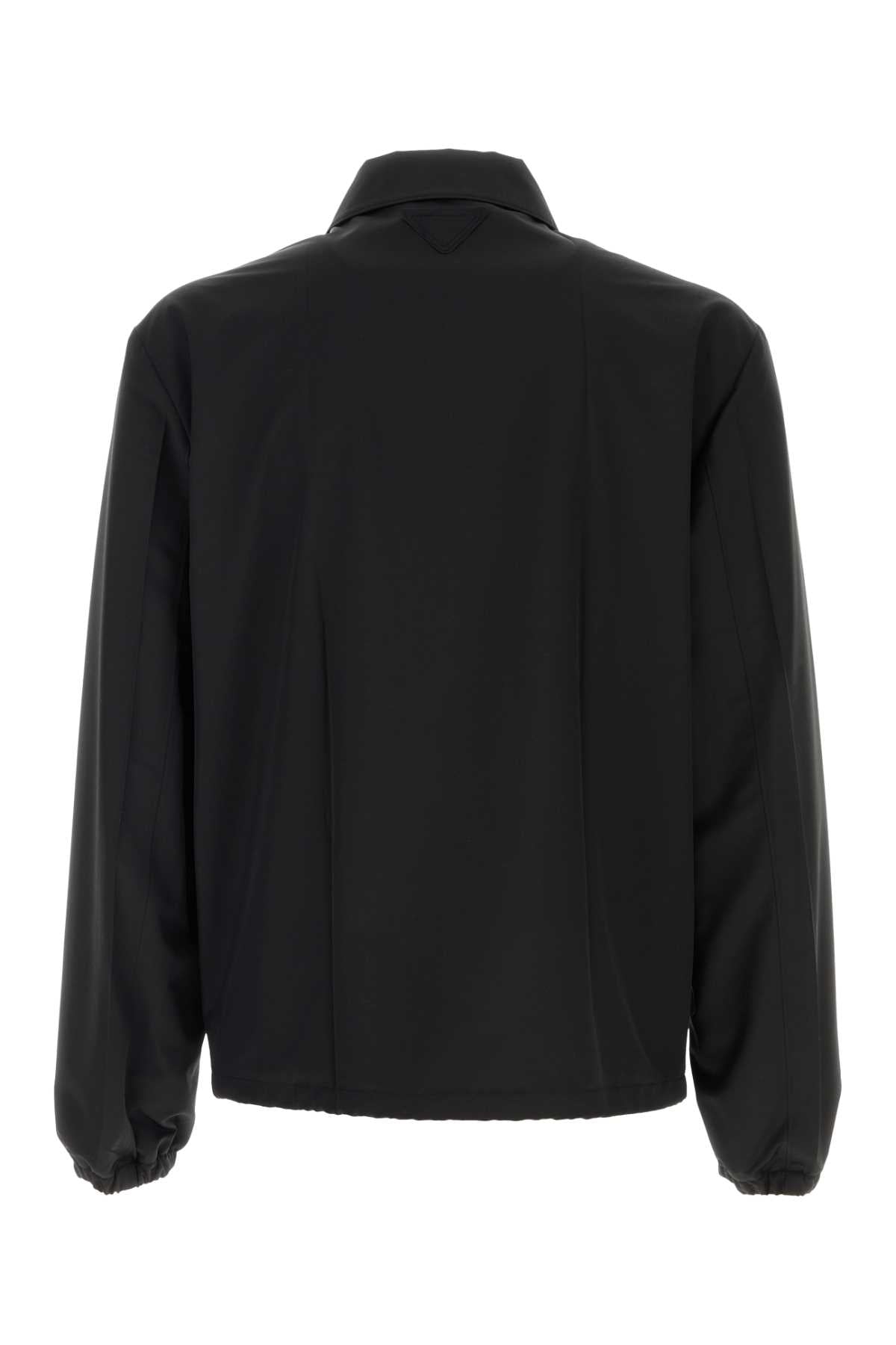 Black Wool Blend Jacket Nero Pawv Giubbini