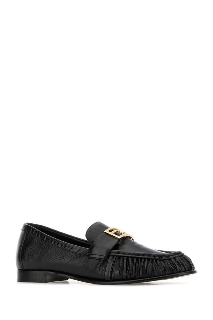 Black Nappa Leather Baguette Loafers Nero Mocassini