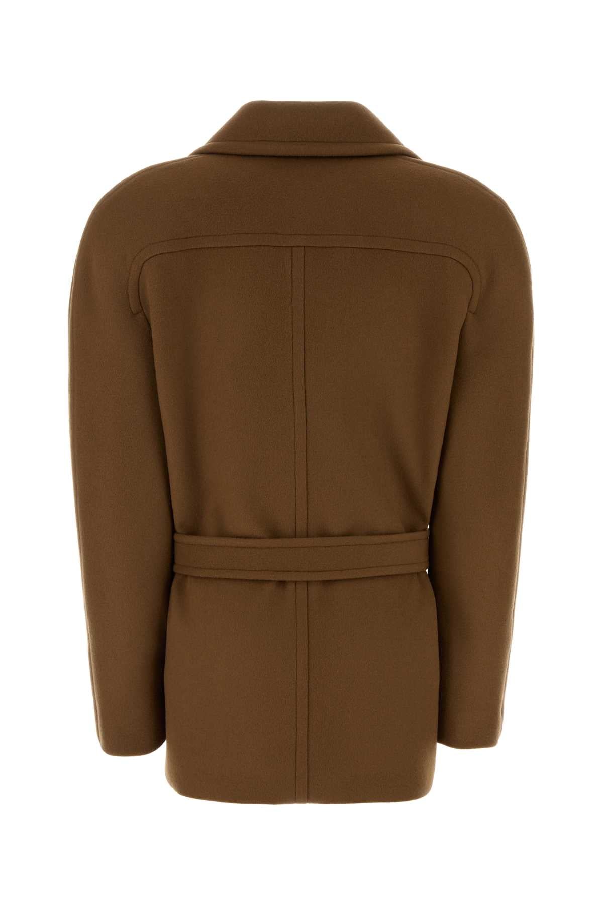 Biscuit Wool Coat Toffee Cupro Cappotti