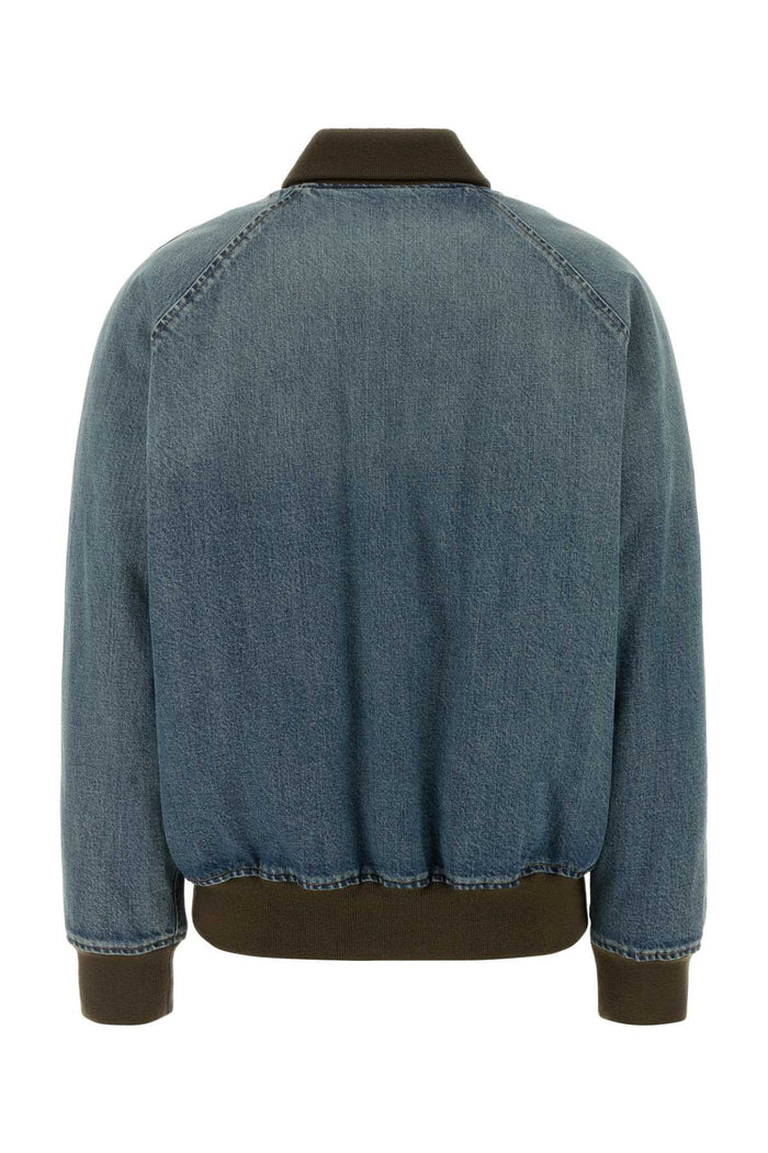 Denim Bomber Jacket Bleu Giubbini