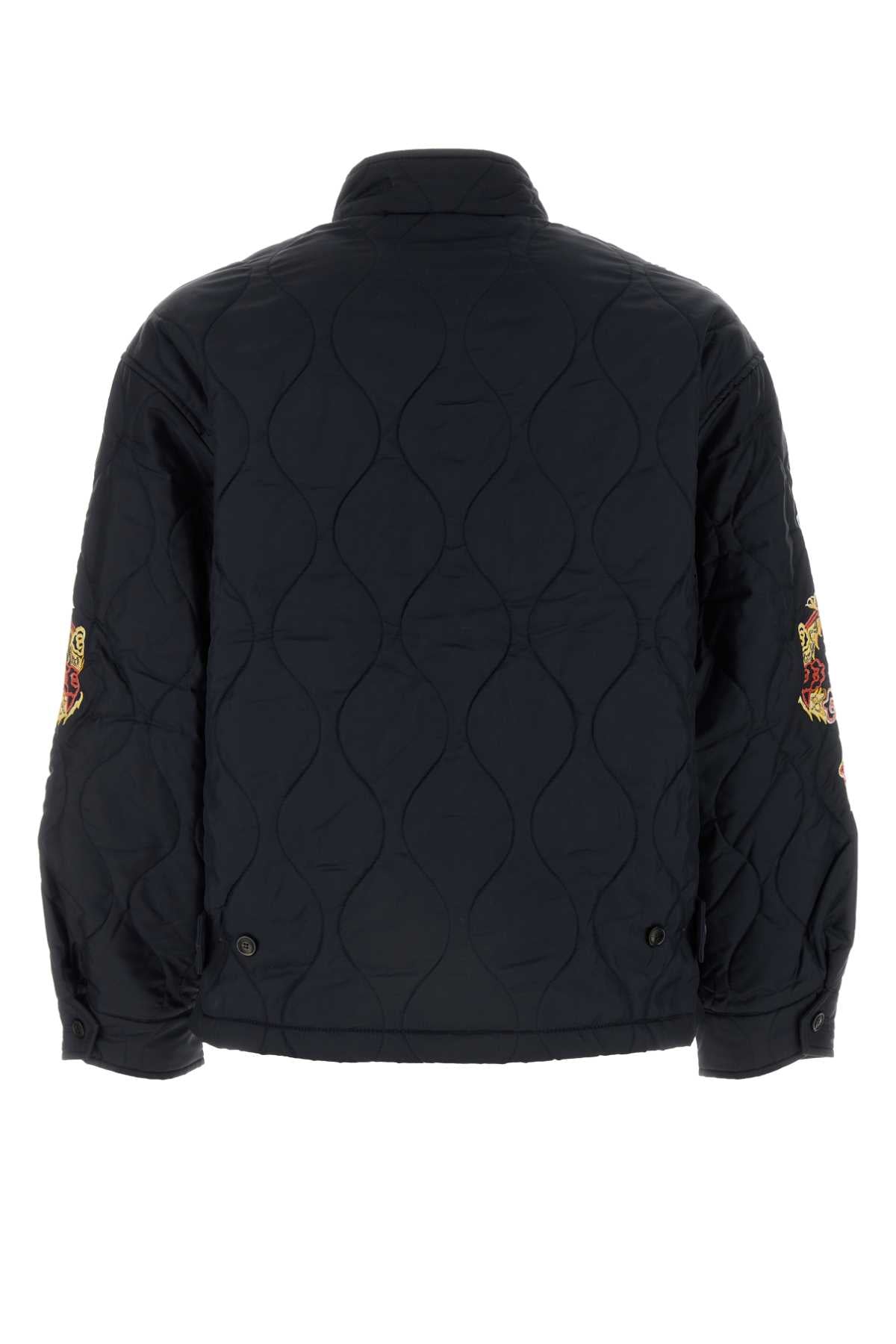 Navy Blue Nylon Jacket Exterior: Lining: Giubbini