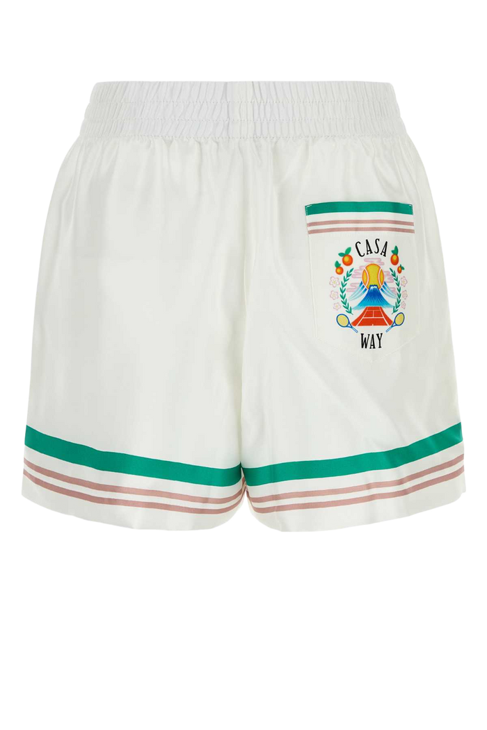 White Satin Shorts Casaway Main: Silk Lining: Polyester