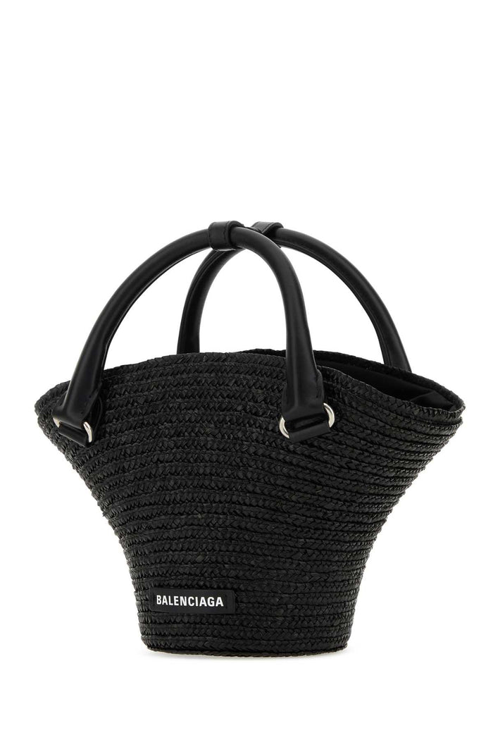 Black Straw Mini Beach Handbag 1060 Borse A Mano