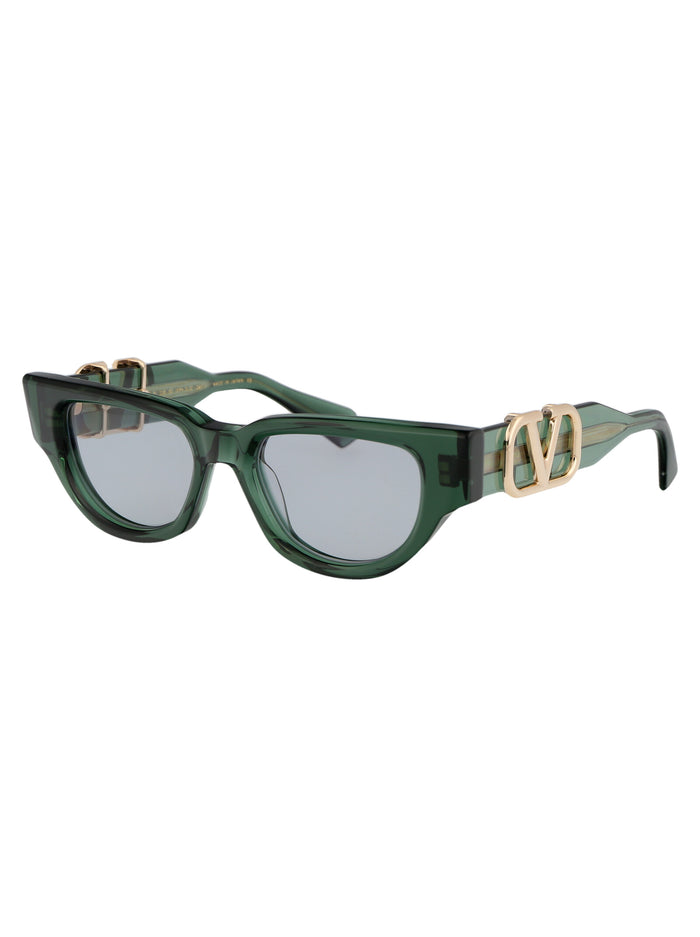 V - Due 103e Grn Gld Acetate Sunglasses