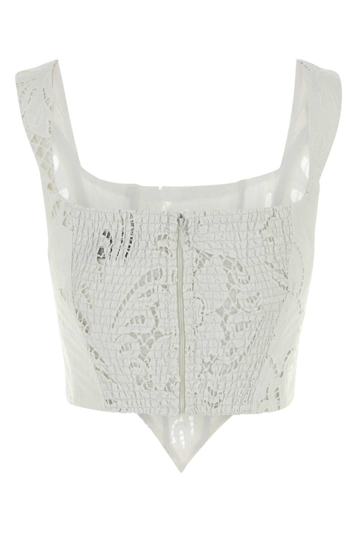 White Lace Bodice Offwhite Maglie