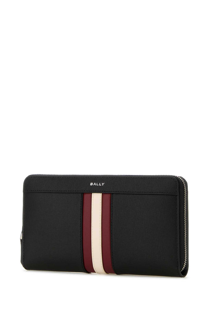 Black Leather Wallet Portafogli