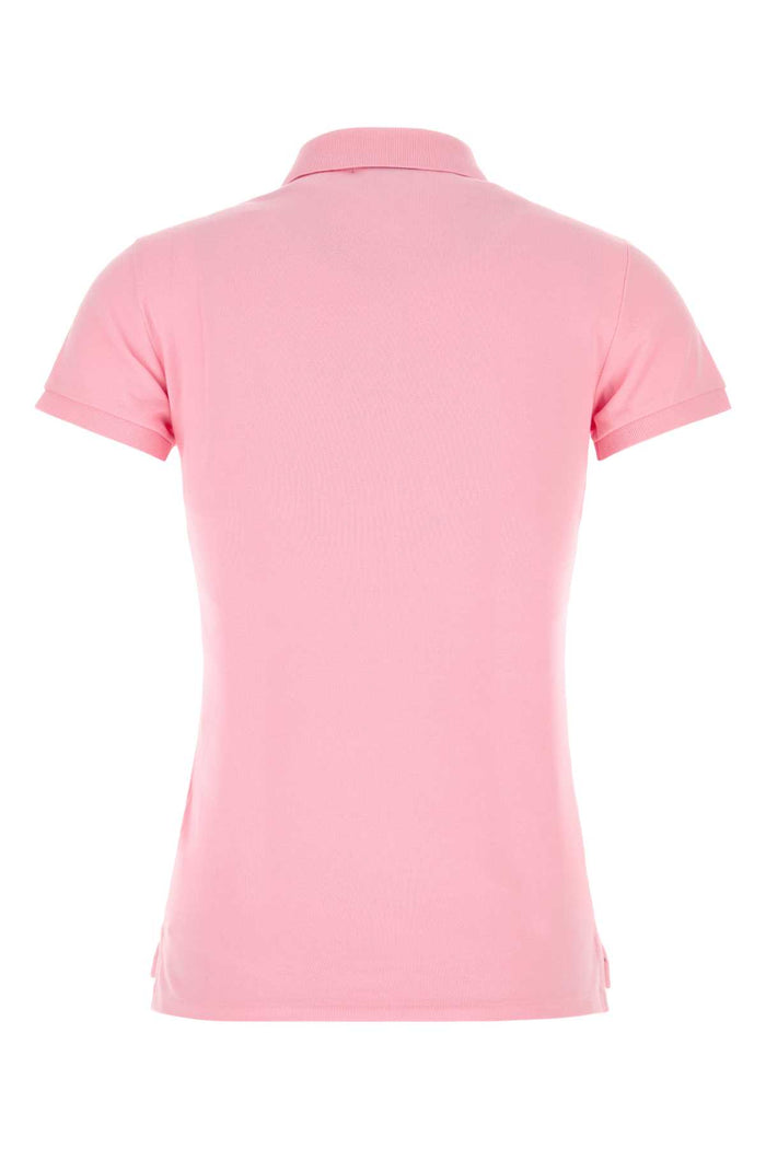 Pink Stretch Piquet Polo Shirt 010 Exterior: Cotton Elastane