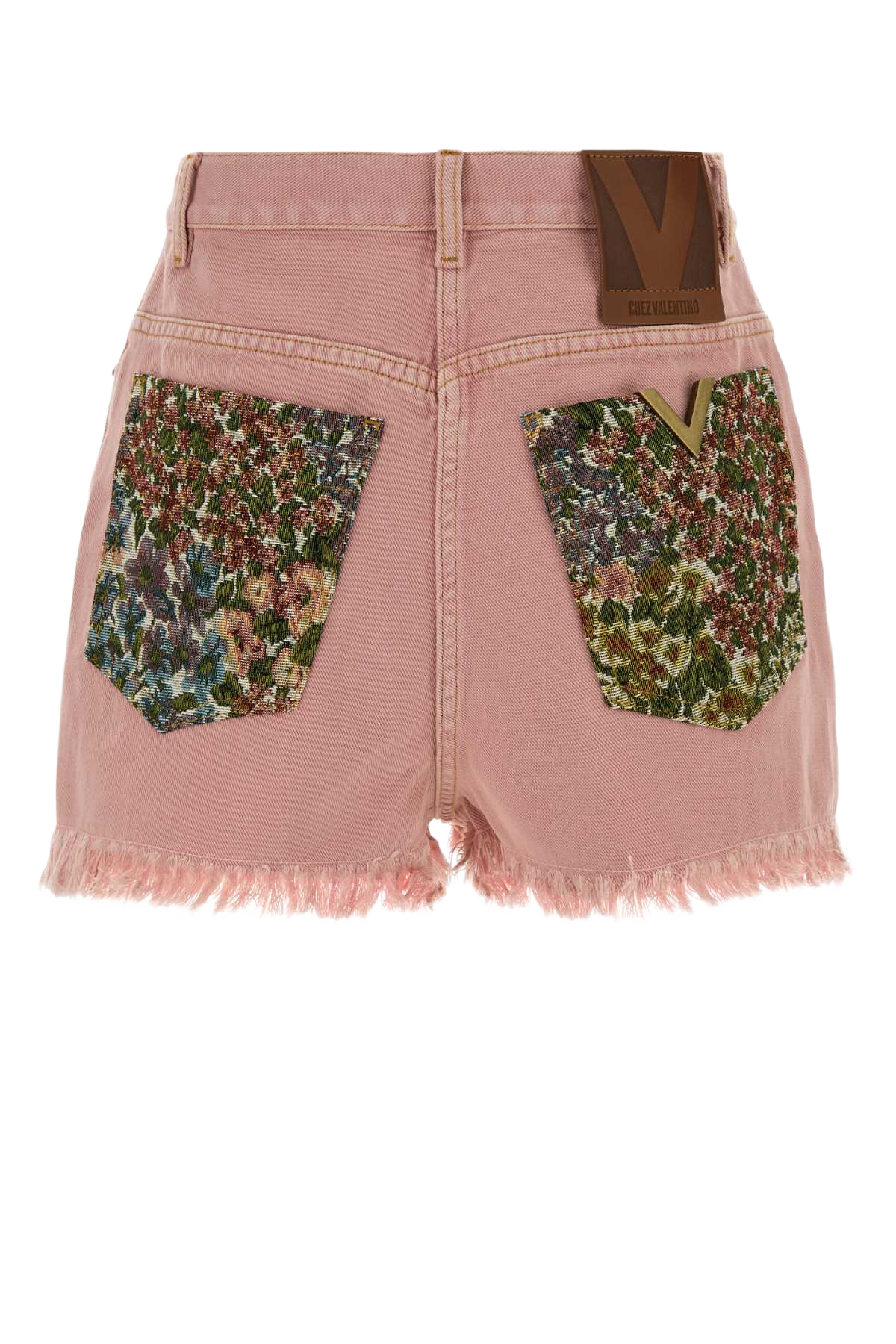 Pink Denim Shorts Oldrose Cotton Flax (or Linen)
